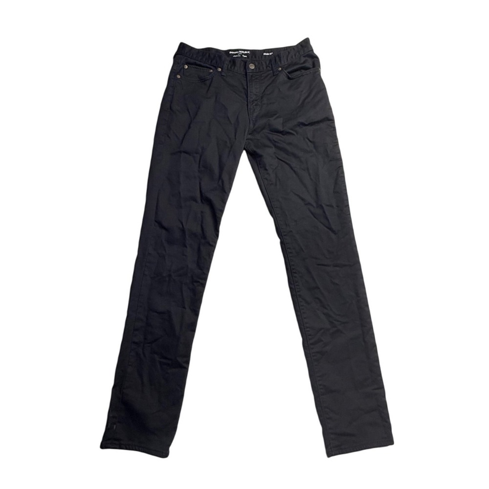 Banana Republic Travel Pant Mens 32x34 Slim Fit Black Stretch Cotton-2511